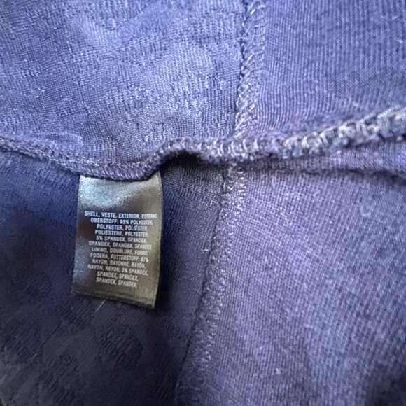 Maeve Womens Navy Blue Textured Sleeveless A-Line Dress Medium Scalloped Back - Picture 6 of 12